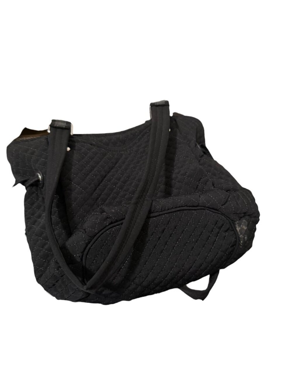 Vera Bradley Microfiber Polyester Black Mini Glenna Satchel Shoulter Bag Purse - Picture 13 of 13